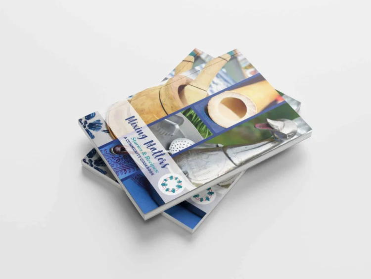 Book illustration Mixing Matters Communiti project Museum of Oxford design by Kati Lacey cover