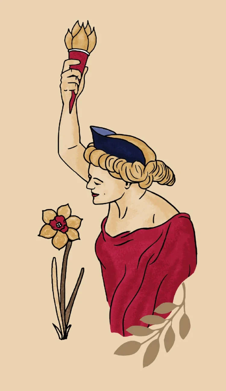 Brand illustrations for the National Trust Myth and Mythmaking statue by Kati Lacey brand illustrator