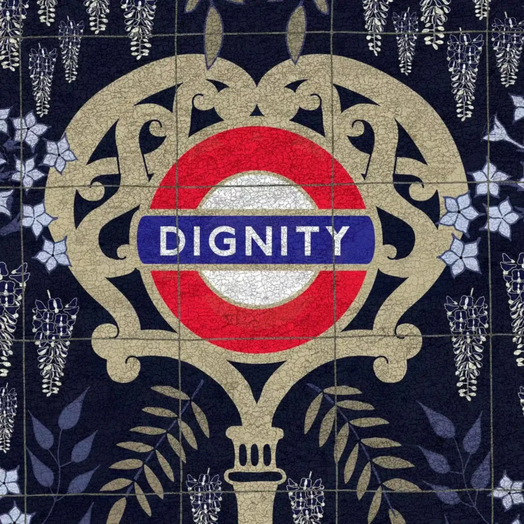 Detail of Red Cross Garden Heritage Poster Illustration showing elaborate key by Kati Lacey