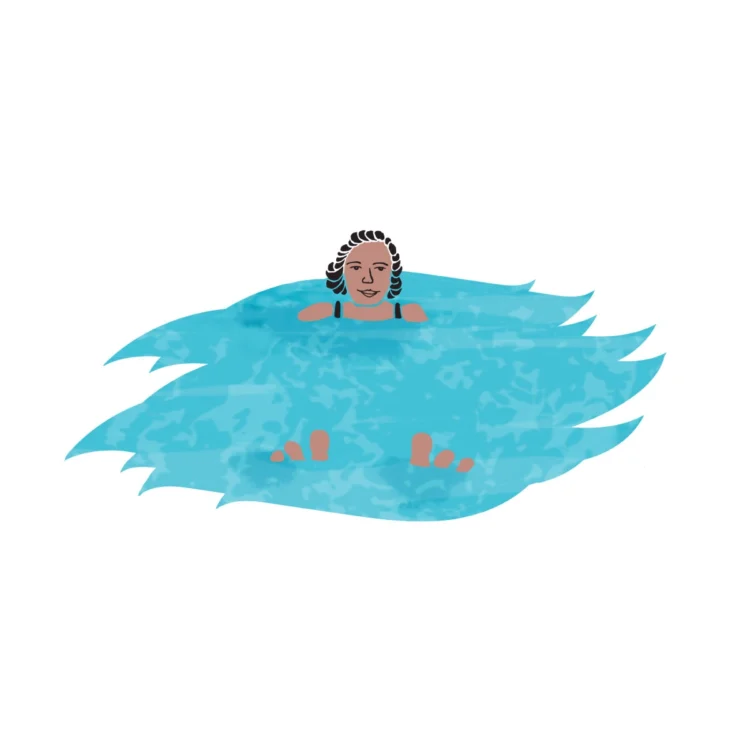 Illustrated branding for exhibition titled River Swimming in Oxford