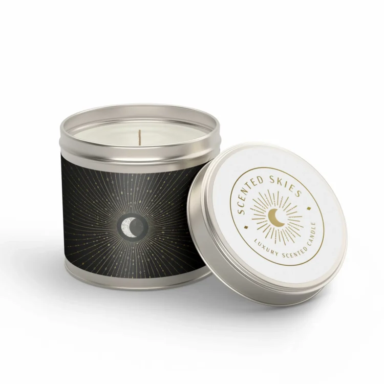 Illustrated branding for candles Scented Skies Candle Branding by Kati Lacey Illustration