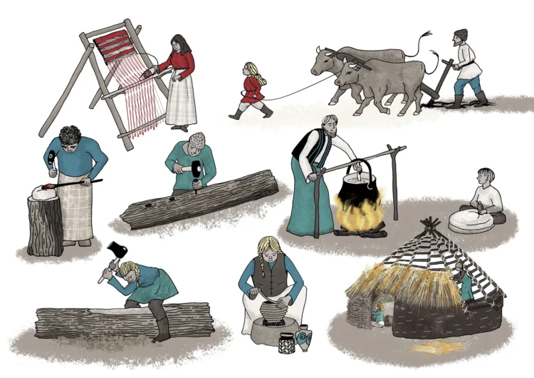 Iron Age Activities Cherish Project Educational illustrations by Kati Lacey