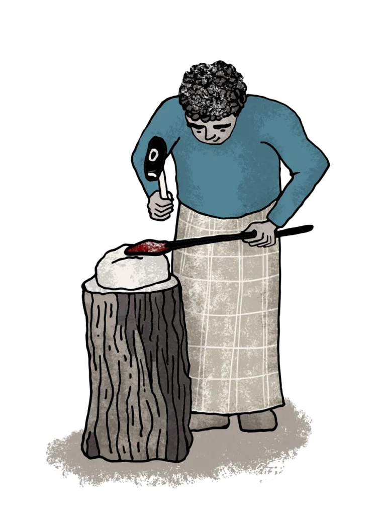Iron Age Activities Metal work Cherish Project Educational illustrations by Kati Lacey