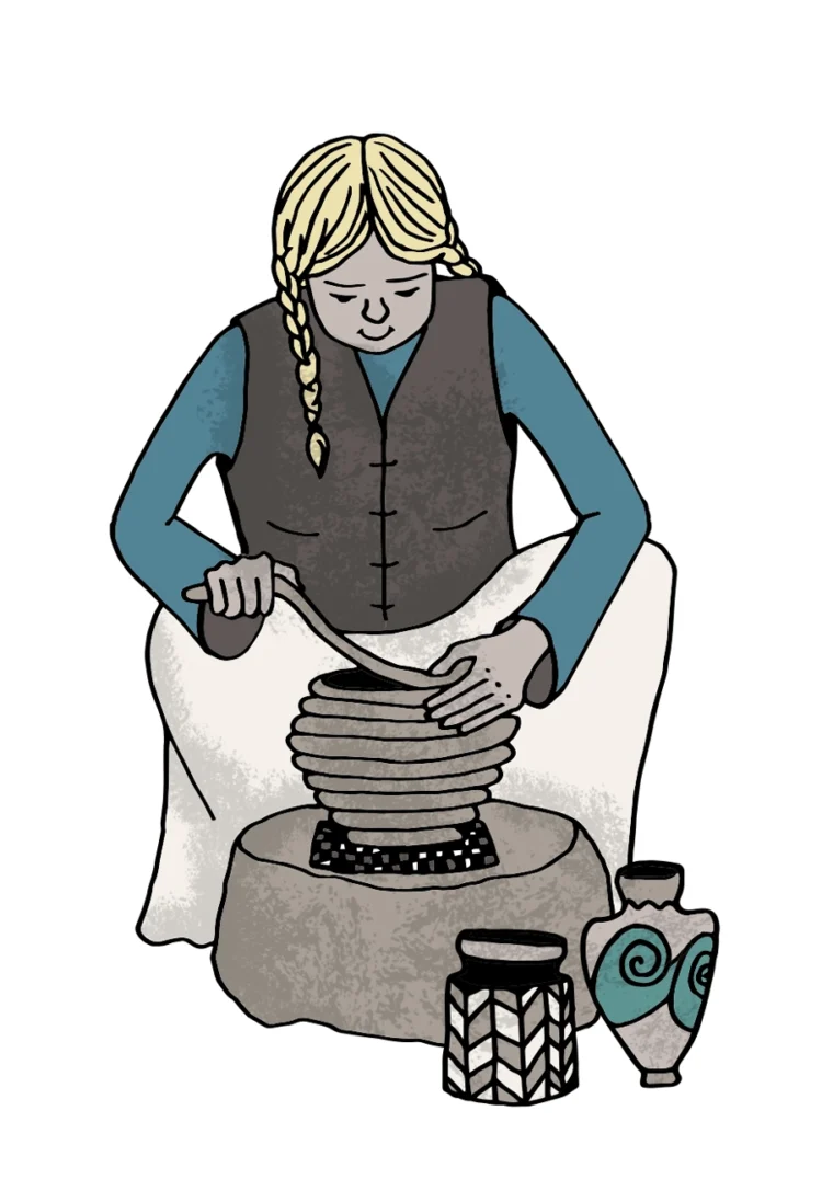 Iron Age Activities Pootery Cherish Project Educational illustrations by Kati Lacey