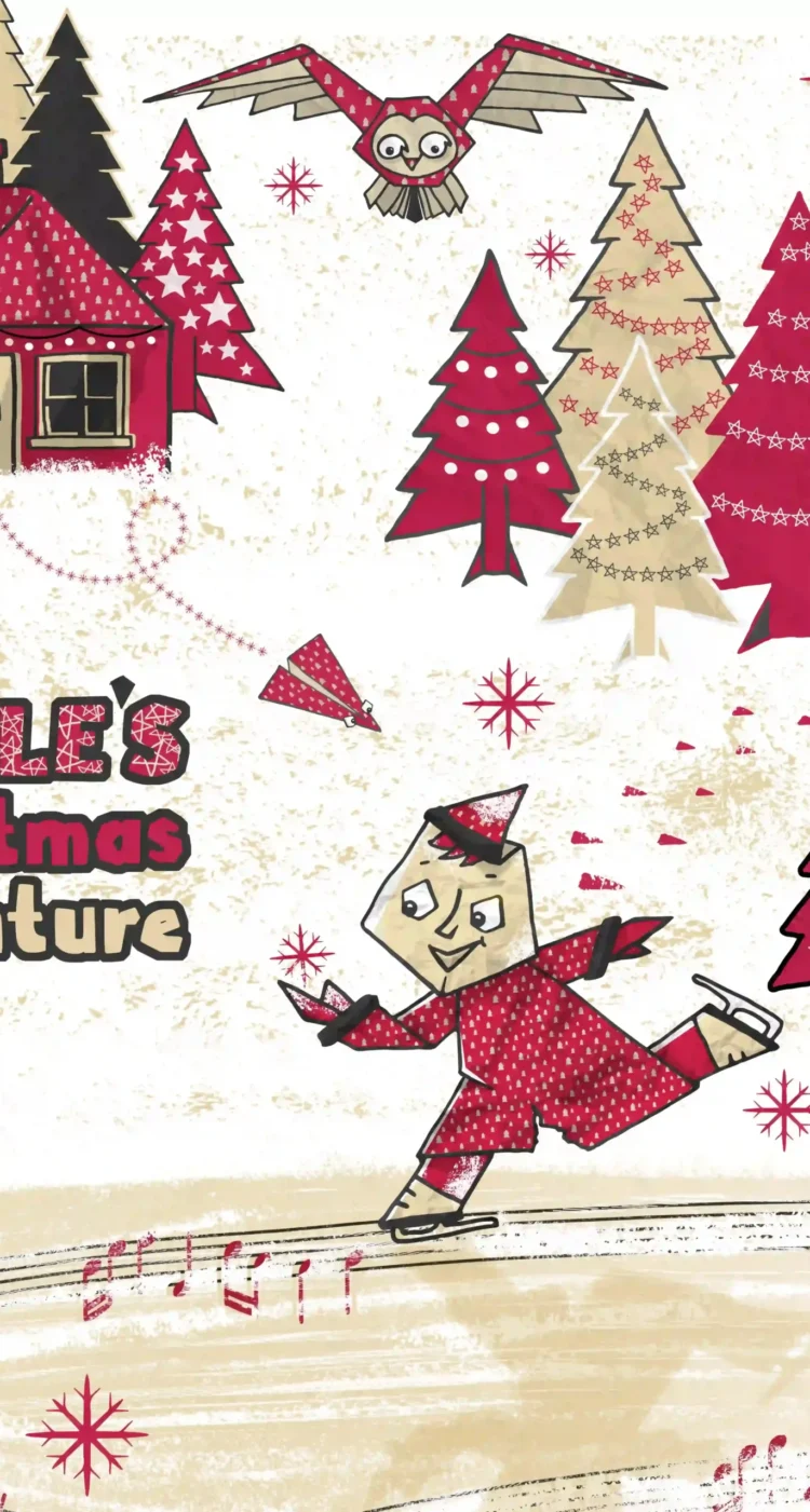 My Crumples Christmas adventures illustration detail lettering by Kati Lacey