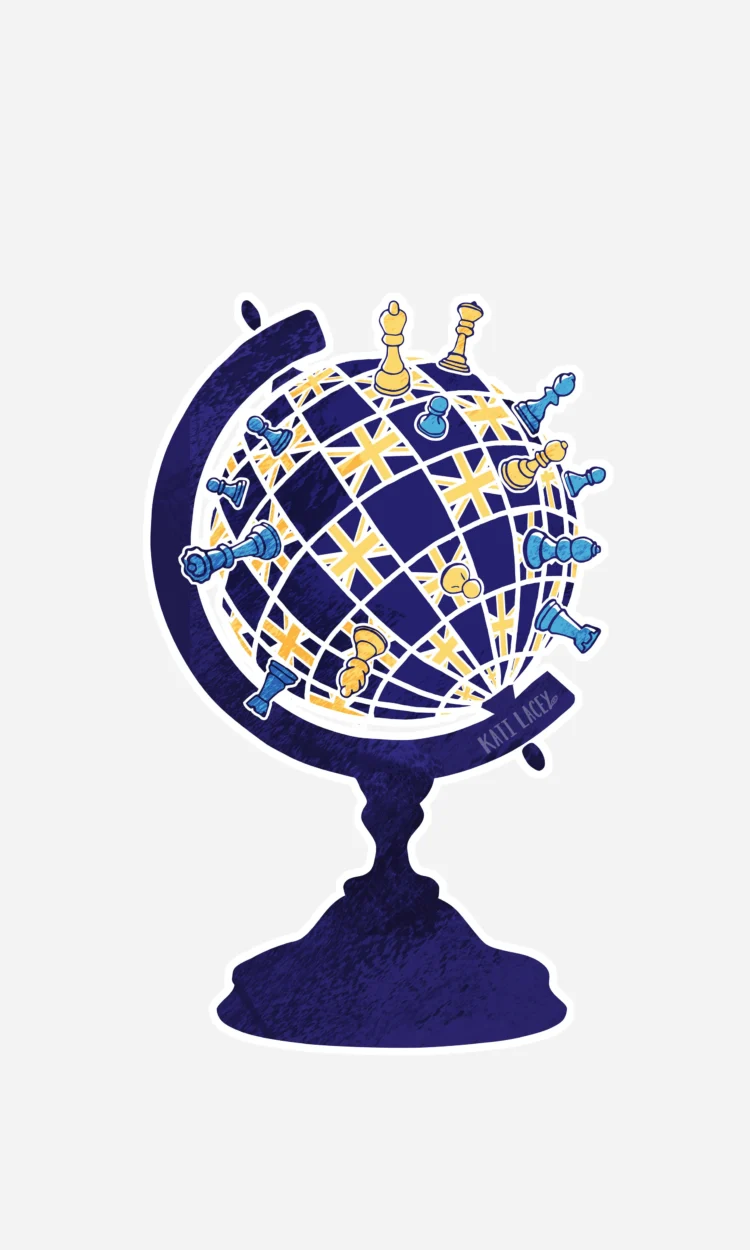 Podcast illustration for history podcast by Kati Lacey