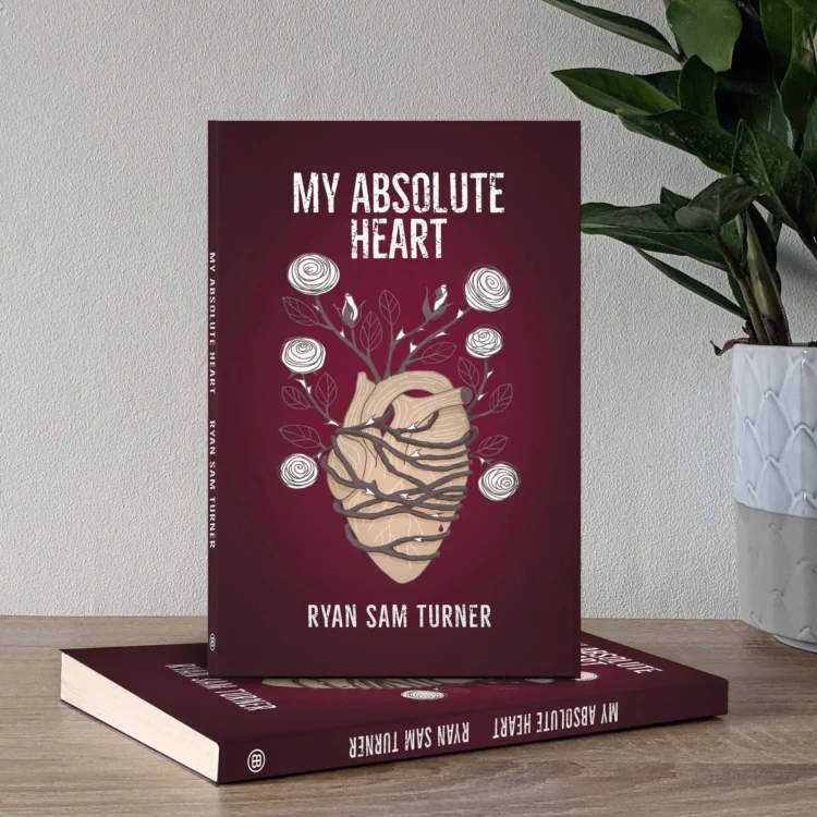 Poetry book cover design My absolute heart Poem Anthology Cover illustration and Design