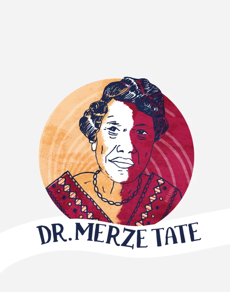 Portrait illustration series for Black History Month Dr Merze Tate Portrait Illustration by Kati Lacey
