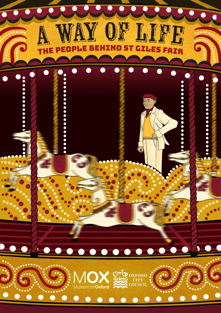 Stories of fairs St Giles Exhibition Poster MoX by Kati Lacey Freelance brand illustrator