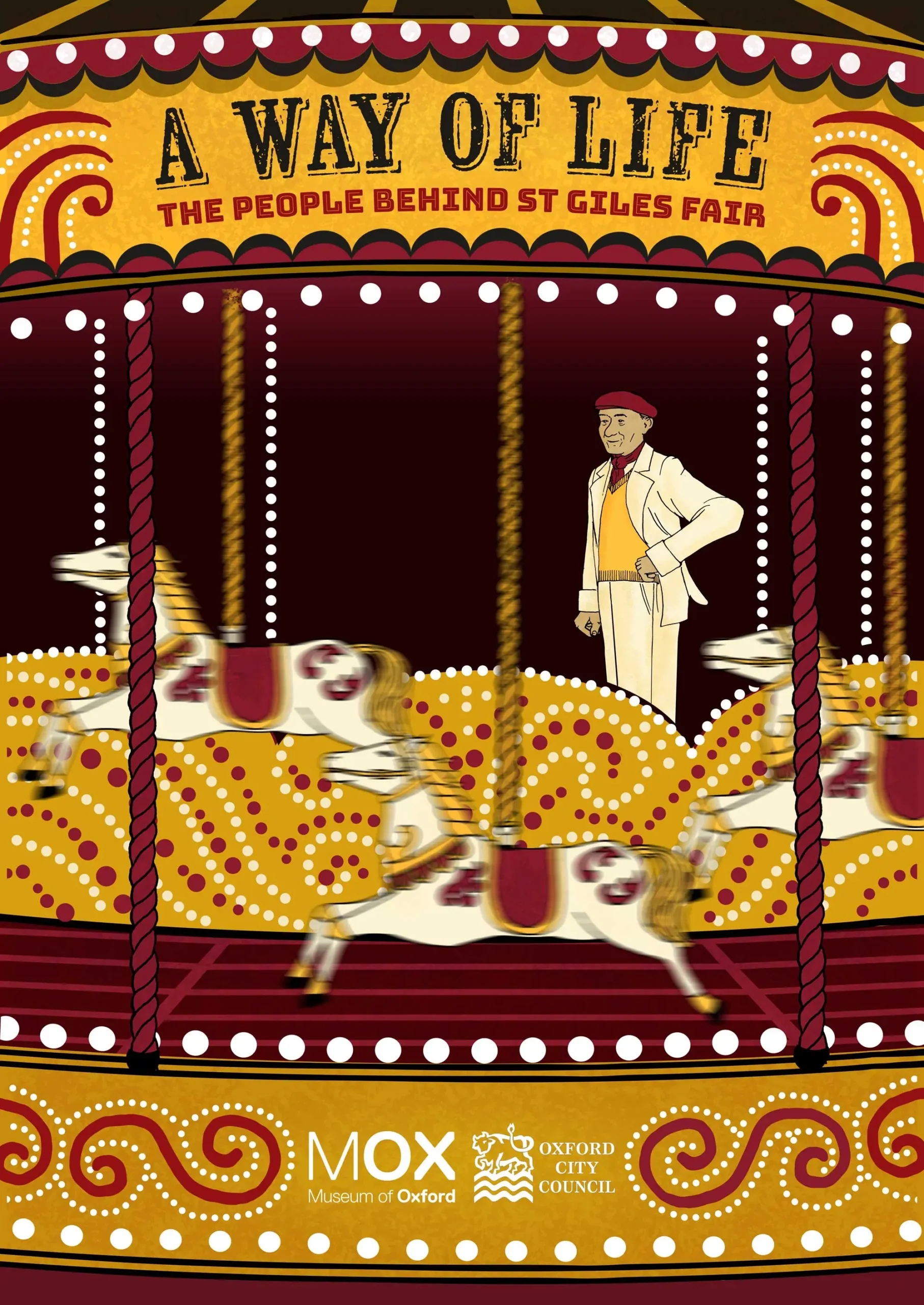 Stories of fairs St Giles Exhibition Poster MoX by Kati Lacey Freelance brand illustrator
