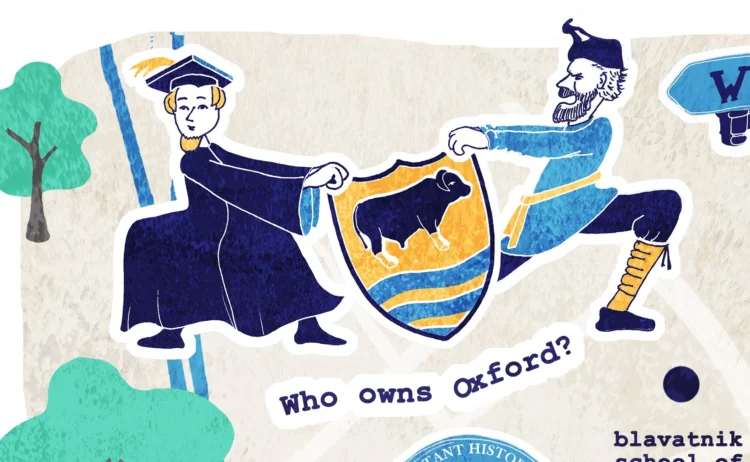 Uncomfortable Oxford Town and Gown map detail by Kati Lacey illustrator
