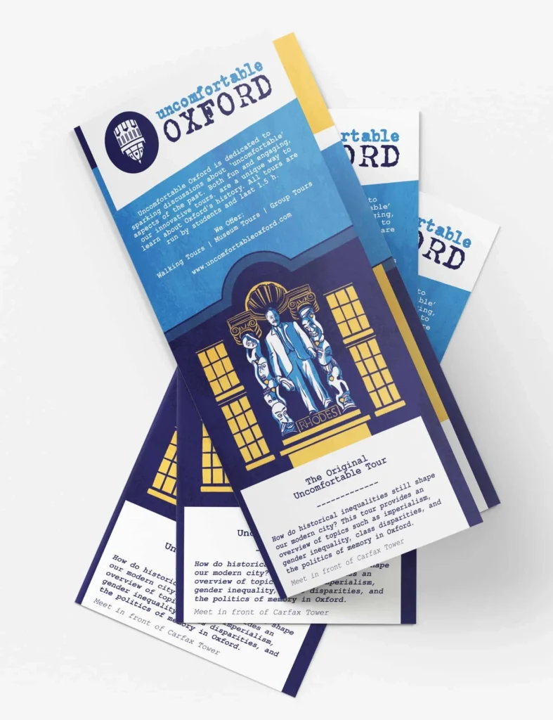 brand illustrations for uncomfortable oxford leaflet