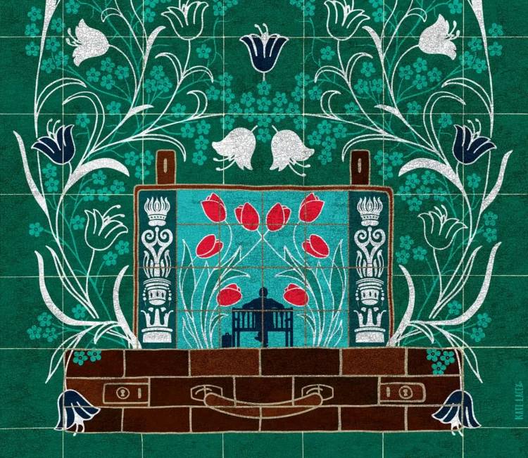 heritage-poster-of-watts-memorial-postmans-park-london-by-kati-lacey-freelance-illustrator