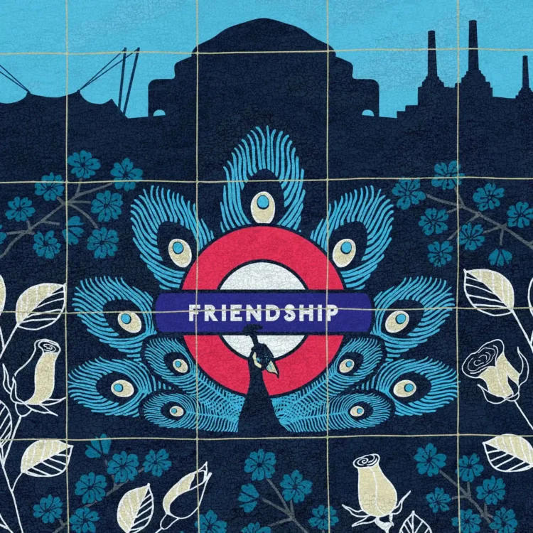 kyoto garden heritage poster london by kati lacey freelance illustrator detail of peacock