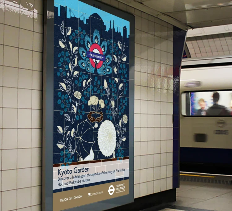 kyoto garden heritage poster london underground by kati lacey freelance illustrator