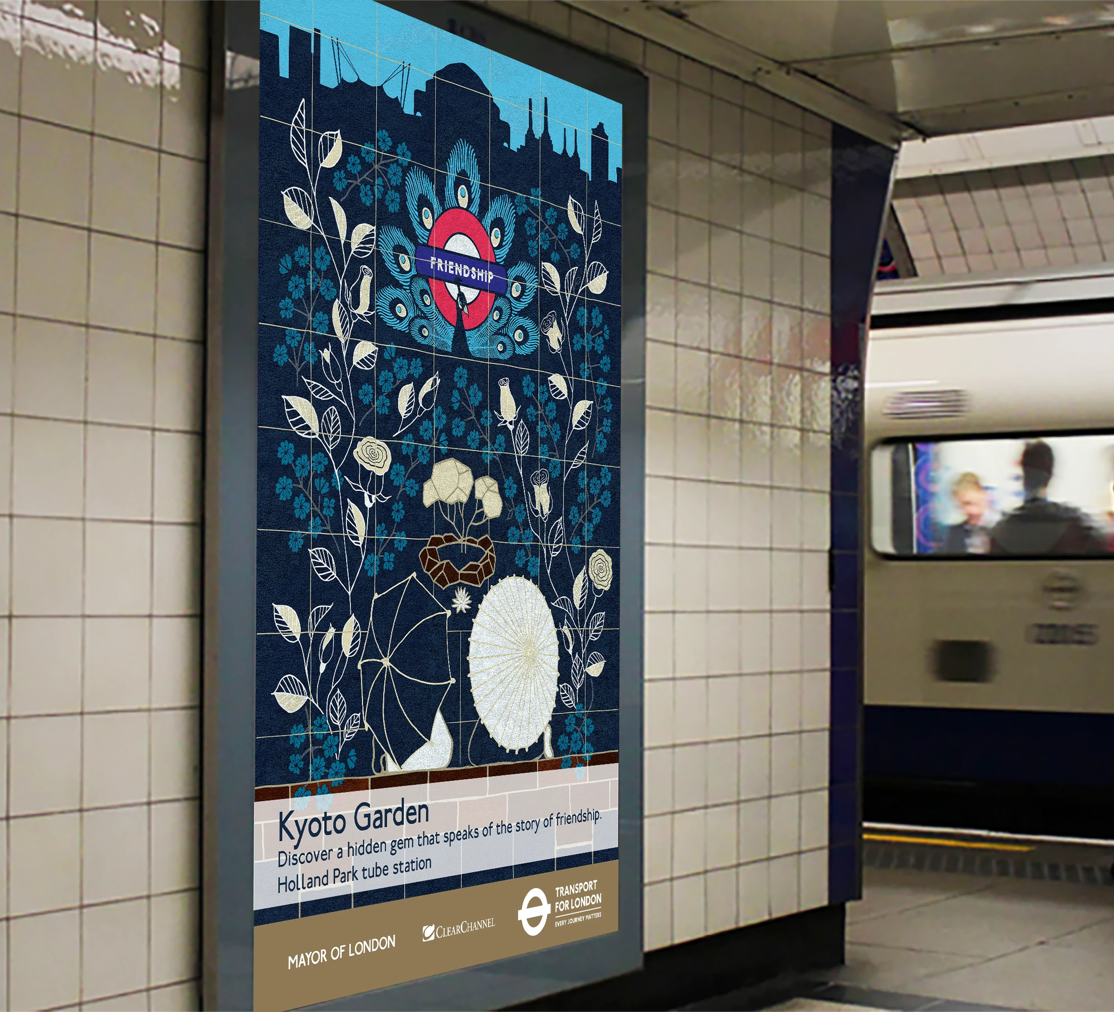 kyoto garden heritage poster london underground by kati lacey freelance illustrator