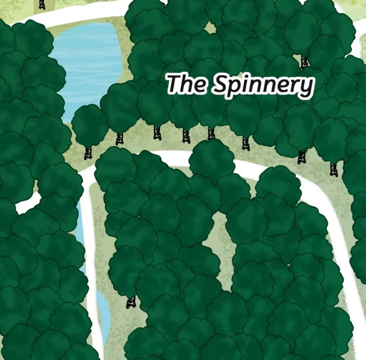 simplified trees at Ness Botanic Gardens by Kati Lacey freelance illustrator